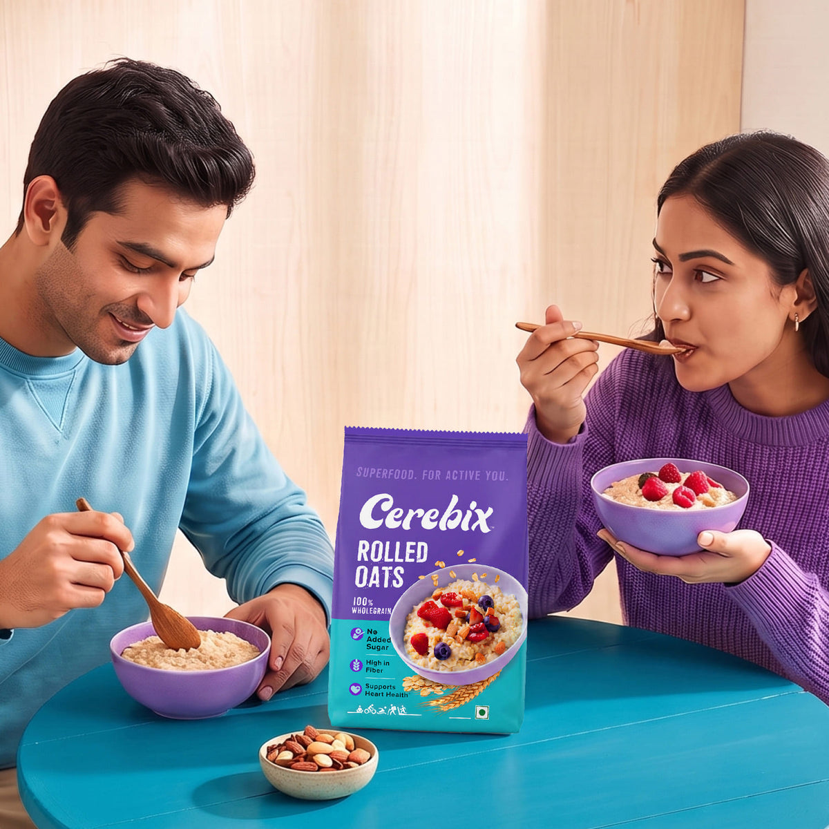 people eating rolled oats